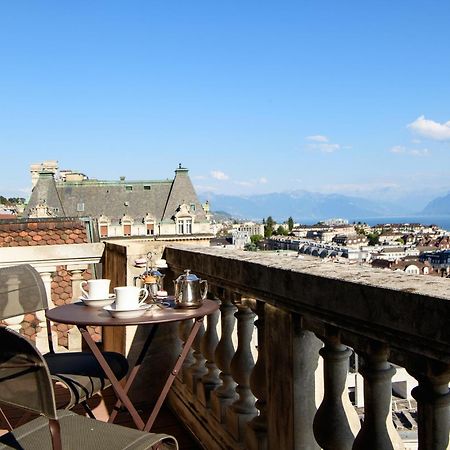 Lausanne Palace Екстер'єр фото View from the balcony of a suite at the Hotel de l'Europe
